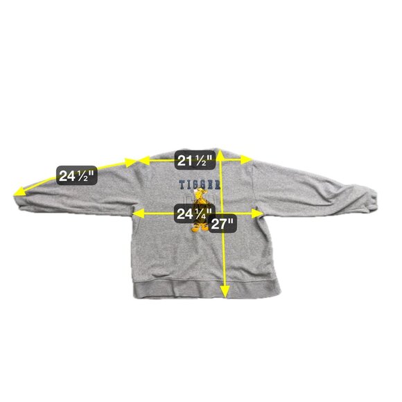 Vintage‎ Disney Tigger Graphic Gray Fleece Sweatshirt Womens Large - Picture 7 of 7